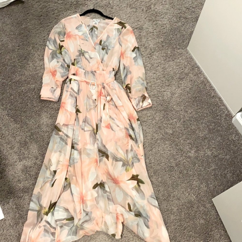 Flower dress light pike color size 6